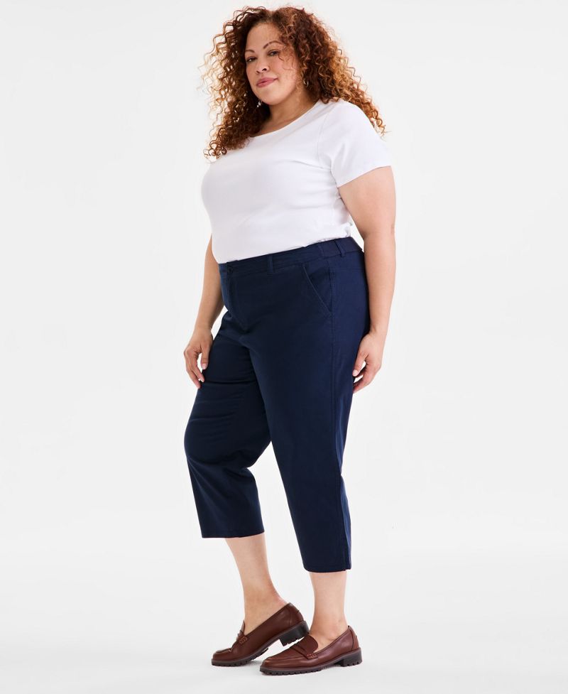 Style &amp; Co Böyük Ölçü Rahat Kapri Şalvarı, Macy's Eksklusiv