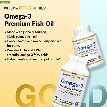 California Gold Nutrition Omega-3 Premium Balıq Yağı 240 Balıq Jelatini Softgel