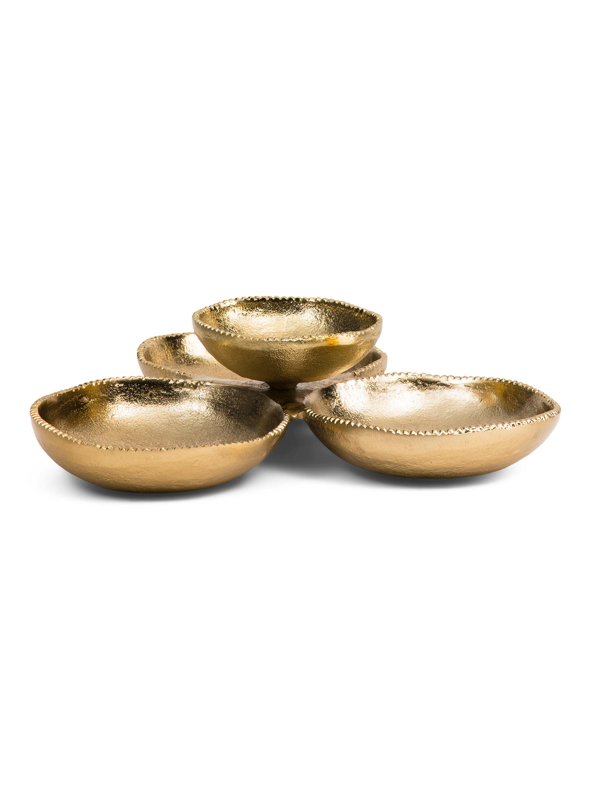 MADE IN INDIA 11.5x3.5 Boncuklu 4 Bölmeli Soslu Qab