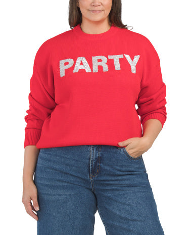 ENGLISH FACTORY Plus Party Glitter Svetər