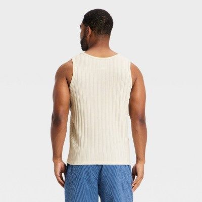 Kişi Yüksəkdən Toxumalı Tanktop - Goodfellow & Co Ağ M