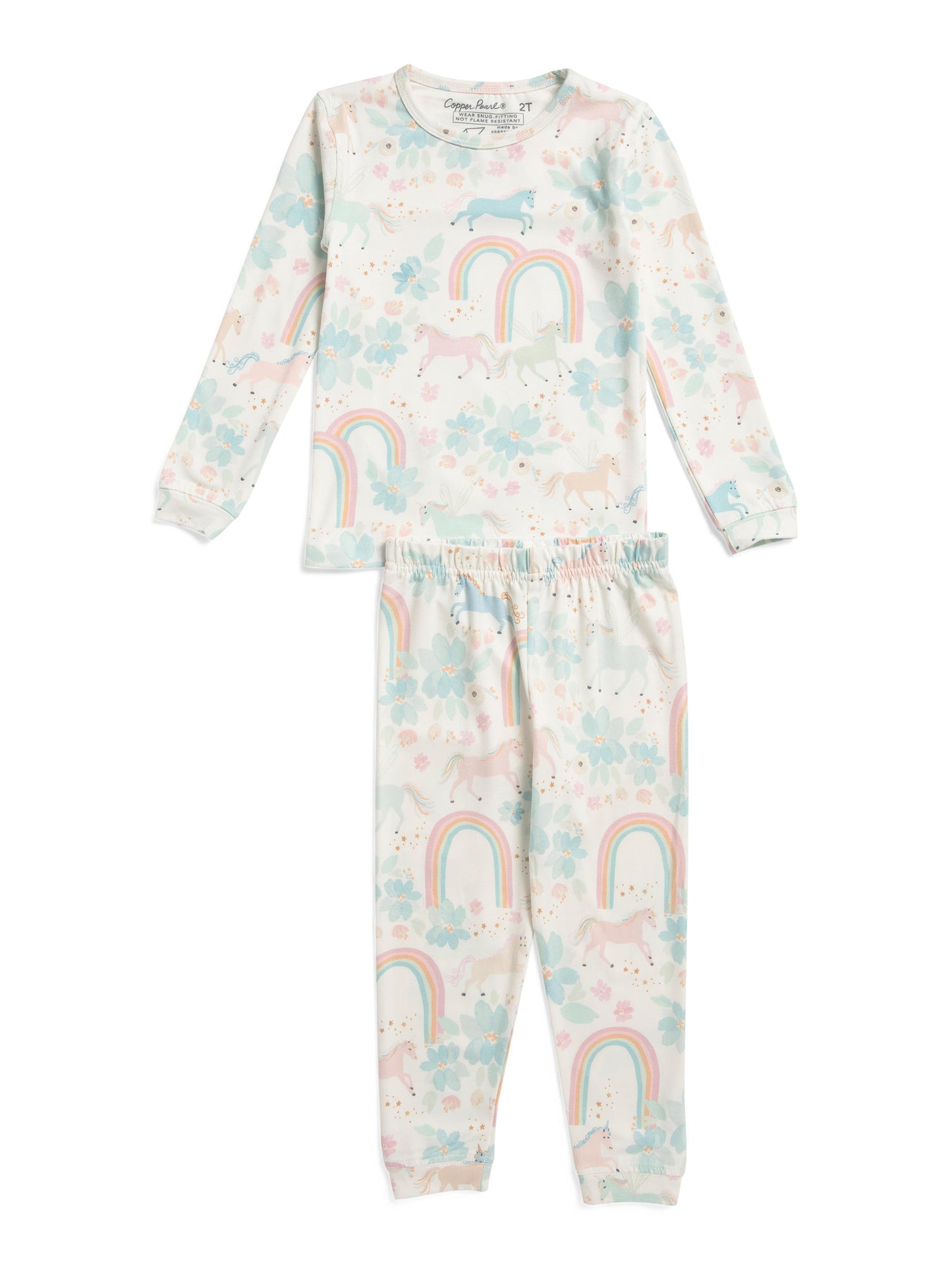 COPPER PEARL Toddler Girls 2pc Whimsy Uzun Rəvli Pijama