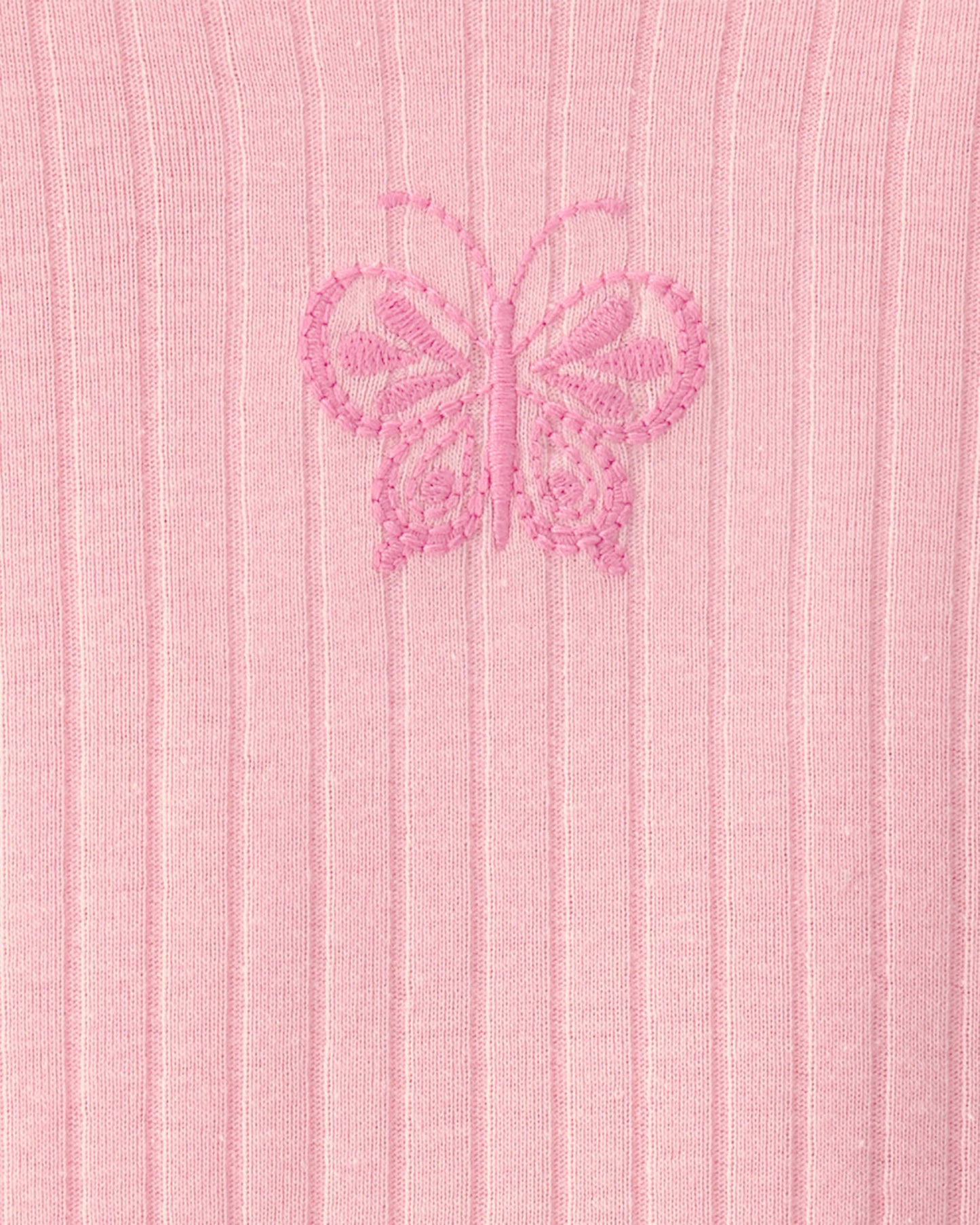 Carter's Toddler Qız Kəpənək Ribli Uyğun Oturan 2-Parçalı Pijama Dəsti - Çəhrayı