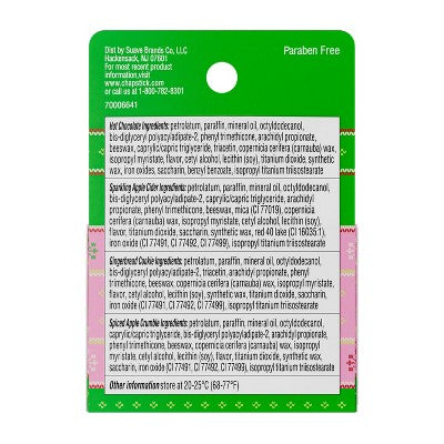 Chapstick Bayram Dodaq Balzamı - Rahat Anlar - Zəncəfil Çöreği/Alma Sidri/Şeker Çubuğu/Isti Şokolad/Yumurta Likörü/Alma Krumlesi - 0.15oz/6 ədəd