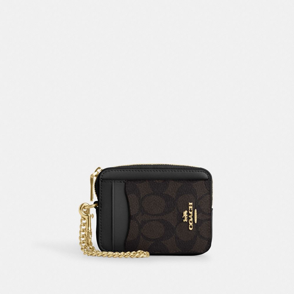 Coach Signature Canvas Zip Kartlıq Çantası