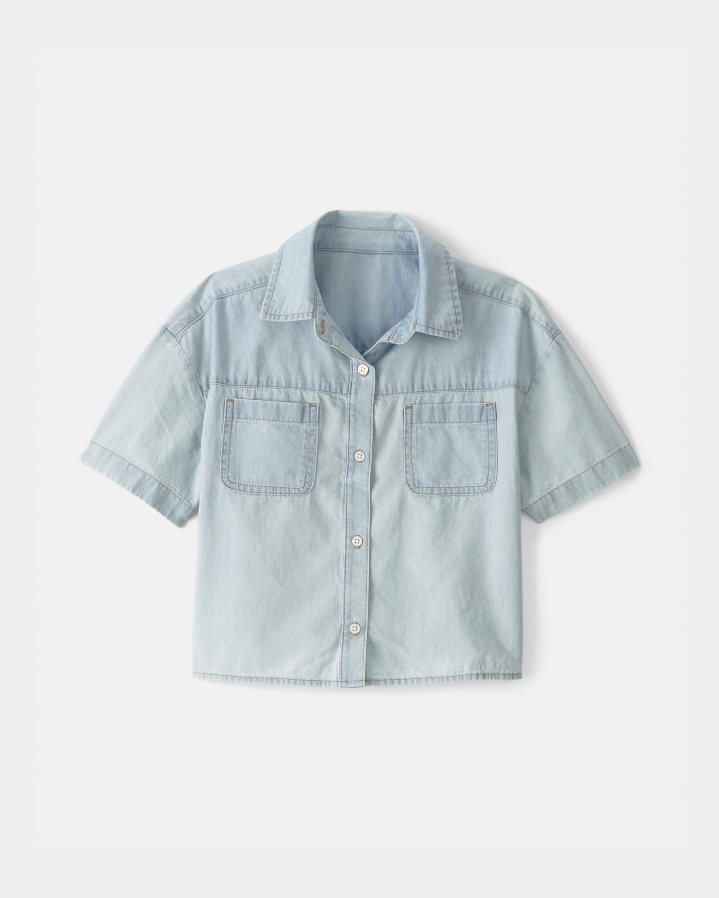 OshKosh B'gosh Qız Çambrə Qısa Ətəkli Bluzka - Mavi