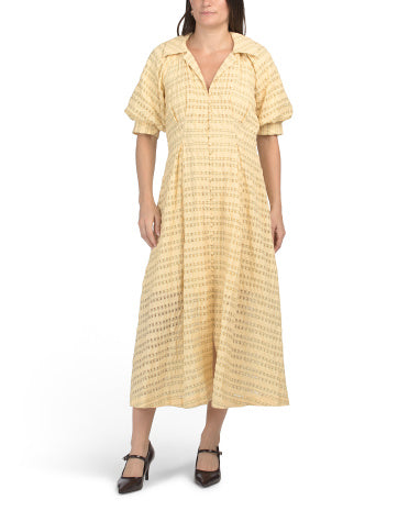 ENDLESS ROSE Seersucker Checkered Midi Geyim