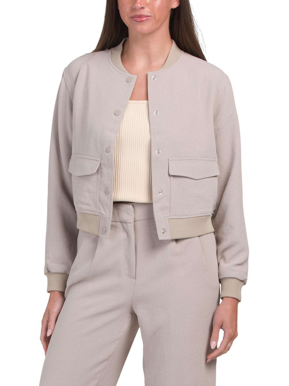 FAMOUS BRAND Aritzia Crepe Bomber Gödəkçə