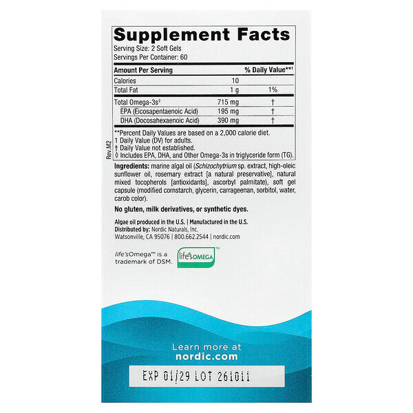 Nordic Naturals Algae Omega 120 Softgel 357.5 Mg