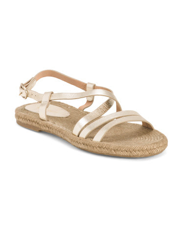 LK BENNETT İspaniyada İstehsal Edilmiş Dəri Indie Çox Zolluqlu Espadrille Düz Sandal