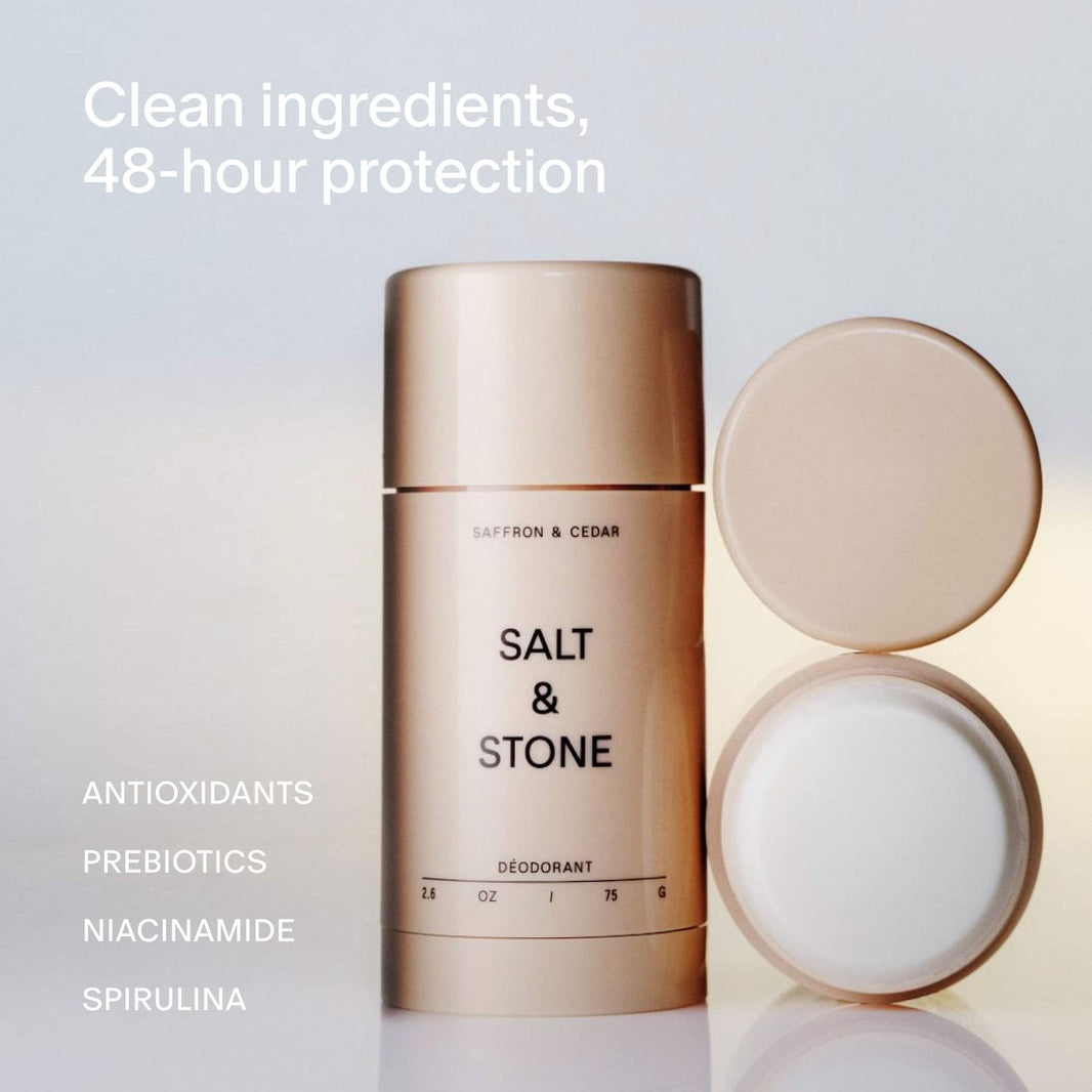 Salt & Stone Safran və Sidr Əlavə Güclü Alüminium İçərməyən Deodorant