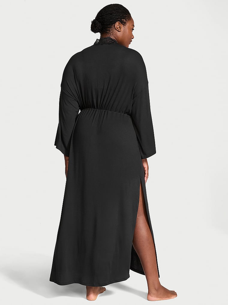 Victoria's Secret SoSoft™ Modal Ribbed Dantel Bələdli Uzun Xalat