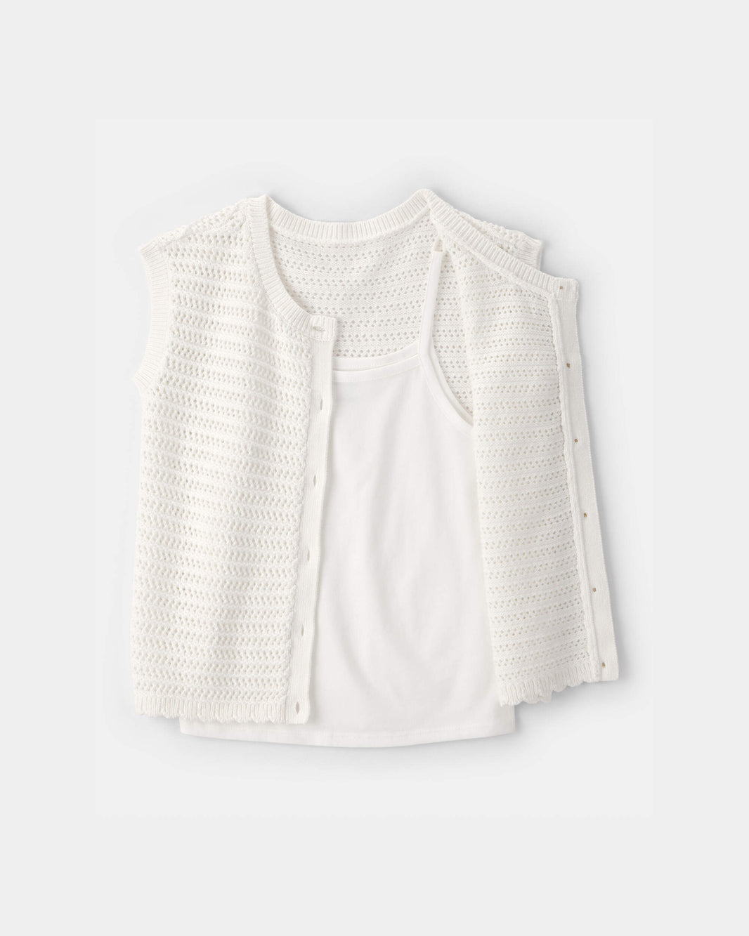 OshKosh B'gosh Qız 2-Parçalı Sviter Üst Dəsti - Ağ