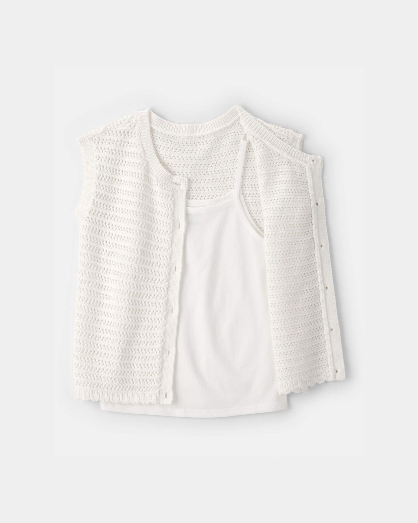 OshKosh B'gosh Qız 2-Parçalı Sviter Üst Dəsti - Ağ