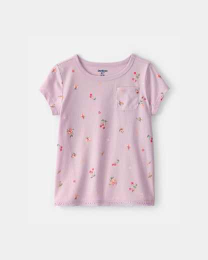 OshKosh B'gosh Toddler Qız Çiçəkli Bluzka - Bənövşəyi