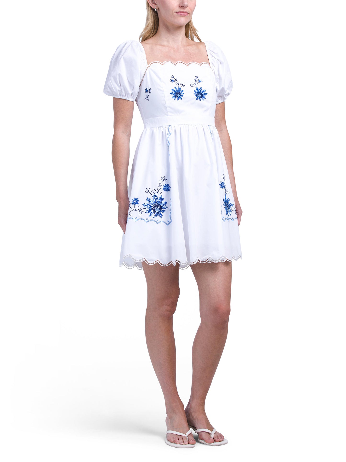MOON RIVER Nakışlı Dalğalı Təfərruatlı Mini Geyim