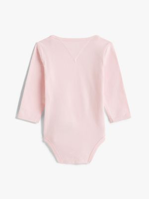 Tommy Hilfiger Körpələr üçün Uzun Qollu Monotype Loqo Bodysu, Duchess Çəhrayı