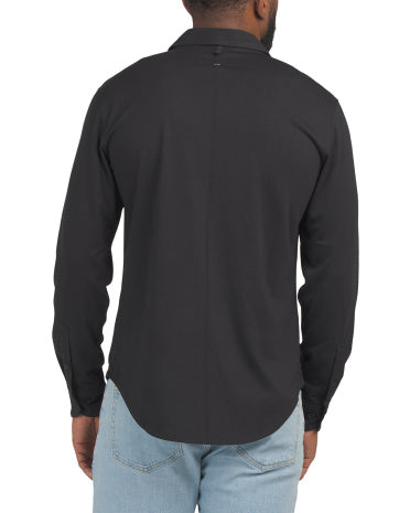 Tech Jersey Knit Uzun Tərəfli Tomlin Köynəyi
