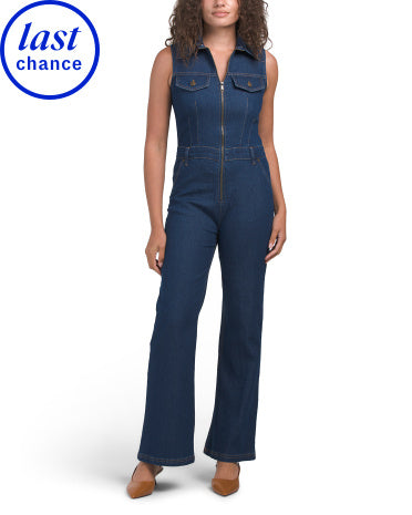 BEBE Yakalı Denim Utility Tulumbac