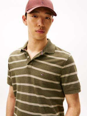 Tommy Hilfiger Regular Fit Stripe Wicking Polo, Yaşıl Zolaq YoxYox