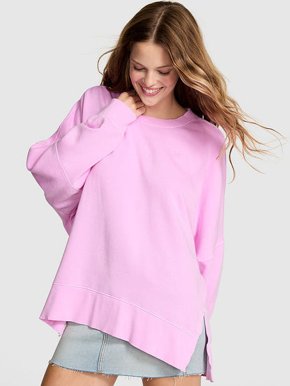 PINK Campus Fleece™ Tunic Crew Sweatshirt