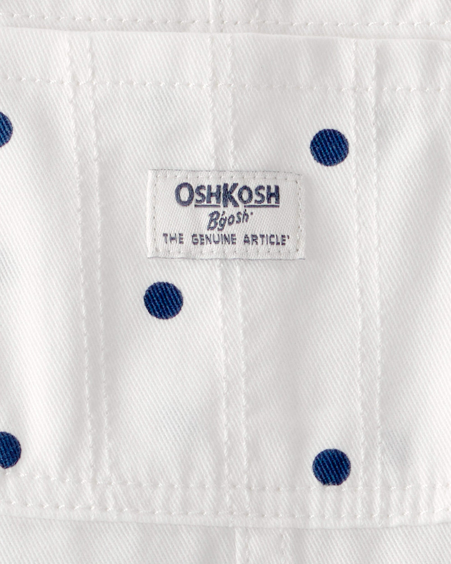 OshKosh B'gosh Qız Uşaq Nöqtəli Qısaqol Kombinezon - Ağ/Mavi