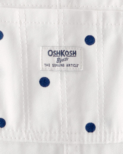 OshKosh B'gosh Qız Uşaq Nöqtəli Qısaqol Kombinezon - Ağ/Mavi