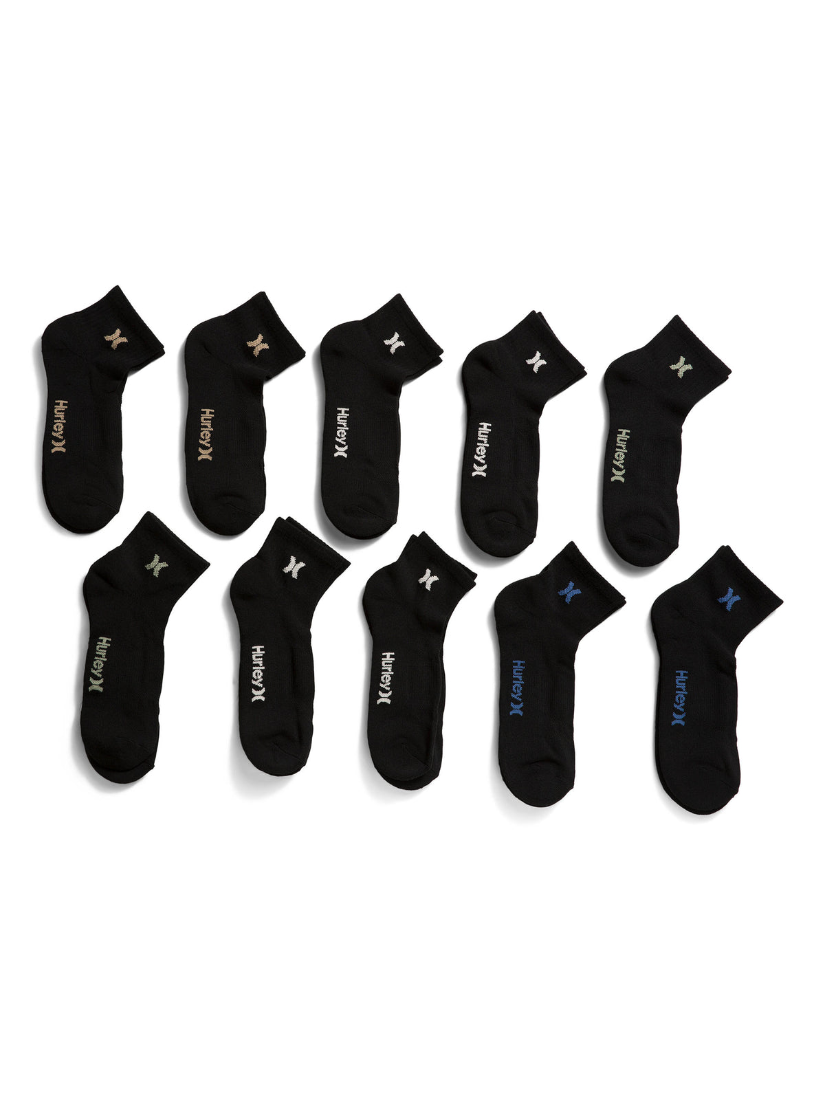 HURLEY 10pk Klassik Diz Boyu İdman Corapları