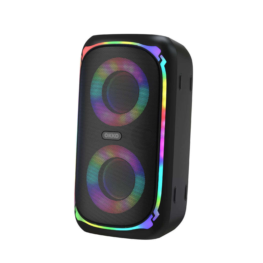 OKKO Sonic Bass V4 Portativ Bluetooth Dinamiki - Simsiz Parti Dinamiki Dərin Bas, Mikrofonlu Karaoke Dinamiki, LED İşıqlar, Açıq Hava Portativ Şarj Olunan Dinamiki YoxYox