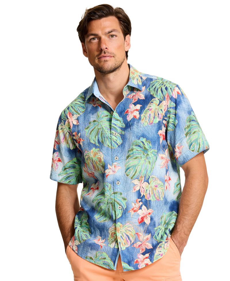 Tommy Bahama Kişi Nova Wave Mira Jungle Classic-Fit Köynək