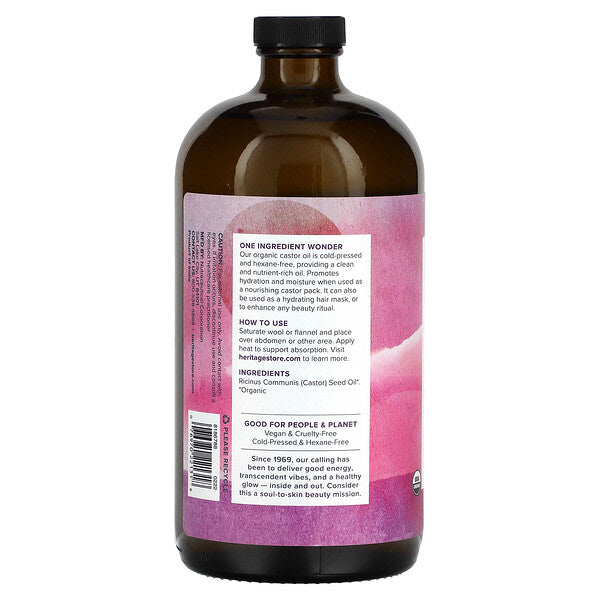 Heritage Store Organic Riçin Yağı 32 Fl Oz 946 Ml