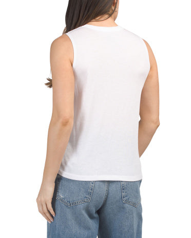 CHASER Bella Jersey Muscle Cropped Tank Top