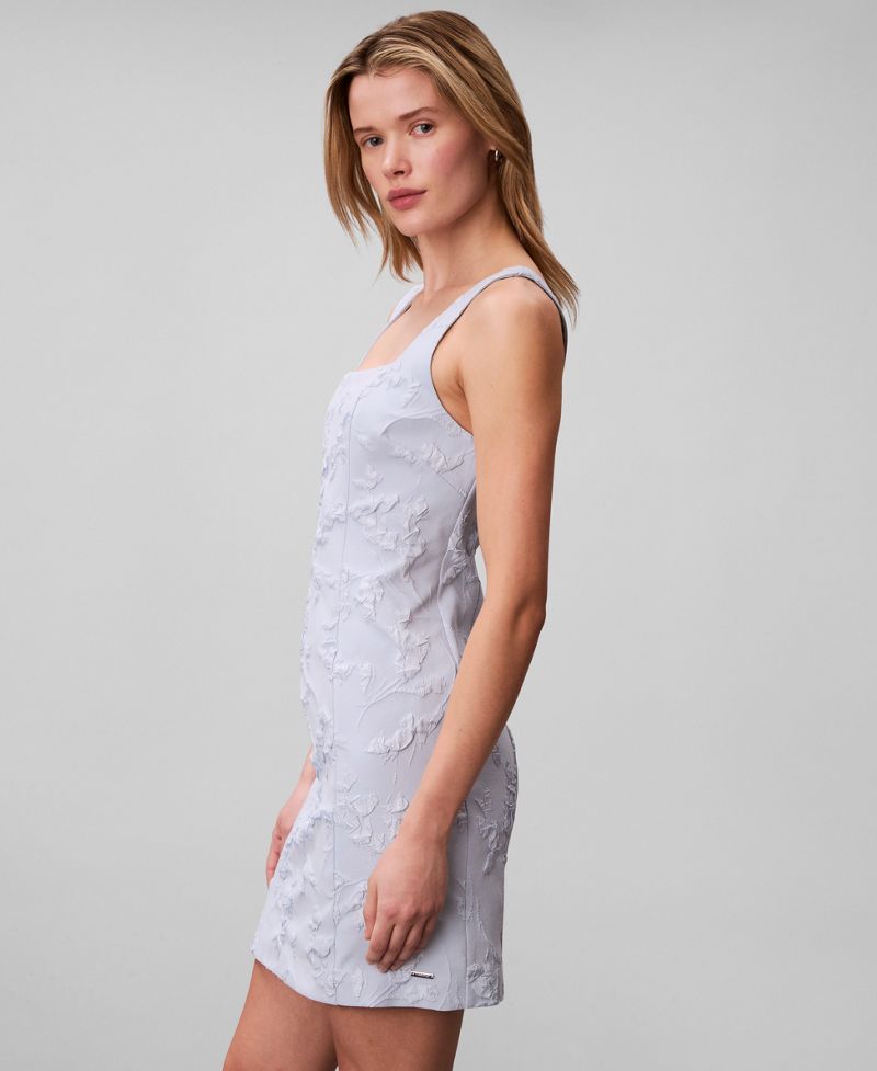 Calvin Klein Qadın Çiçəkli Kvadrat Yaxalı Mini Geyim