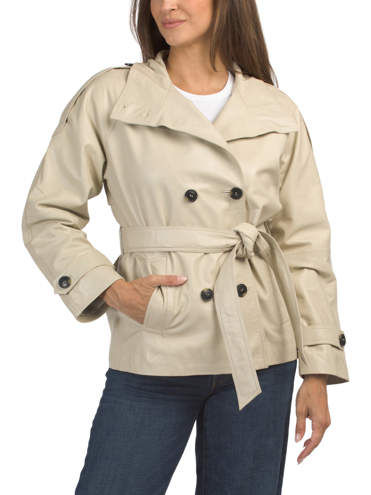 BOD &amp; CHRISTENSEN Leather Denise Dəri Trench Palto