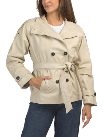 BOD &amp; CHRISTENSEN Leather Denise Dəri Trench Palto