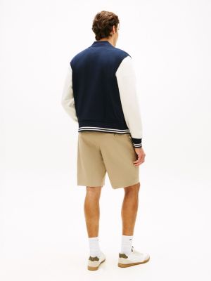 Tommy Hilfiger Script Monogram Ağır Tərkili Terry Bomber, Tünd Mavi
