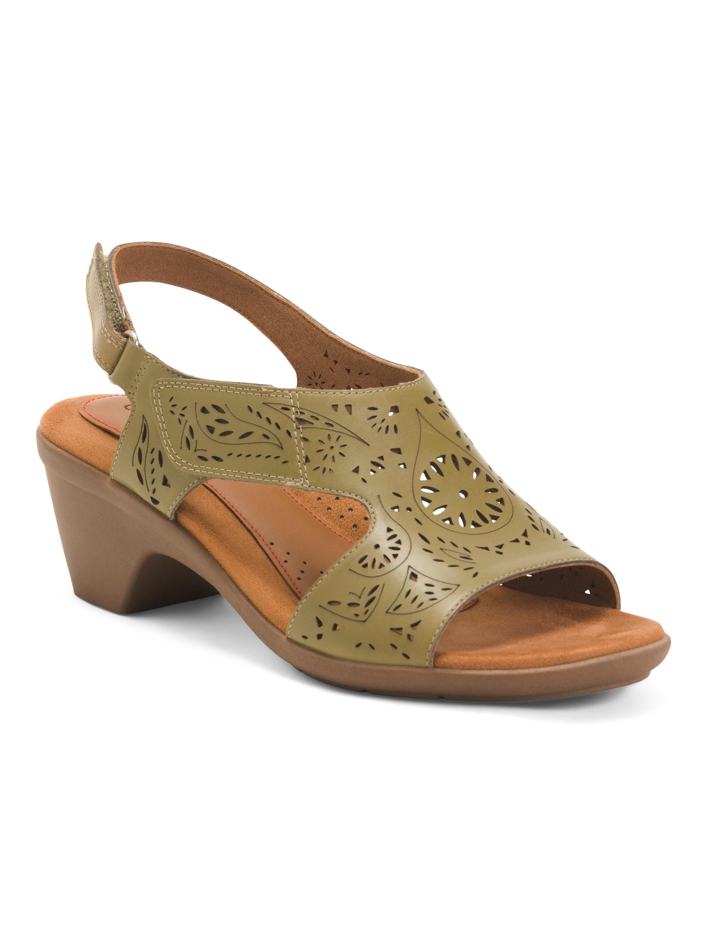 COBB HILL ROCKPORT Leather Corria Topuqlu Rahat Sandal