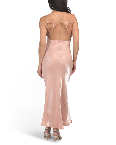 EDIT BY NINE Foil Slip Open Back Geyim