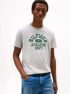 Tommy Hilfiger Hilfiger 1985 Athletic Logo T-Shirt, Gri Heather YoxYox