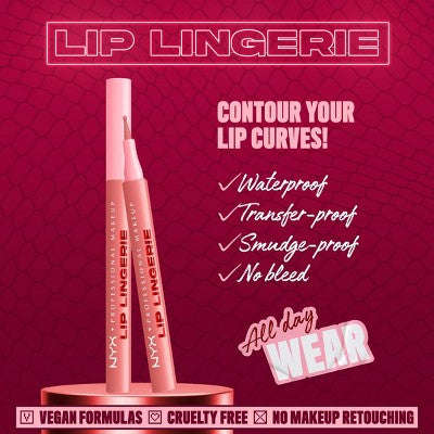 NYX Professional Makeup Lip Lingerie Lip Liner Stain - 07 Cuff Me - 0.03 fl oz: Vegan, Lip Makeup, Single Container YoxYox
