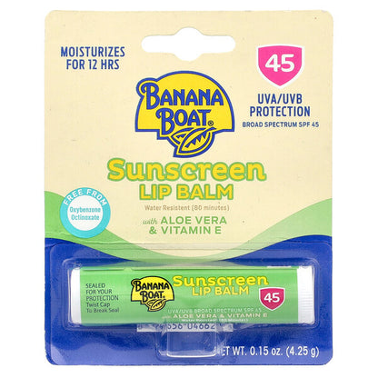 Banana Boat Günəş Kremi Dodaq Balzamı Aloe Vera və E Vitamini SPF 45