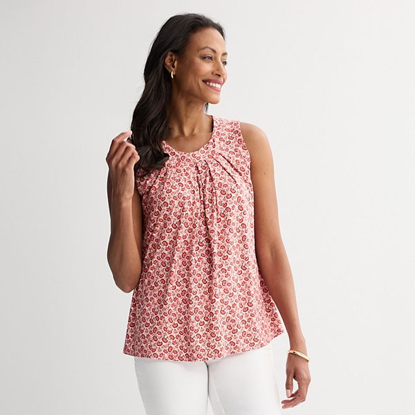 Croft & Barrow® Qadın Pileli Tank Top