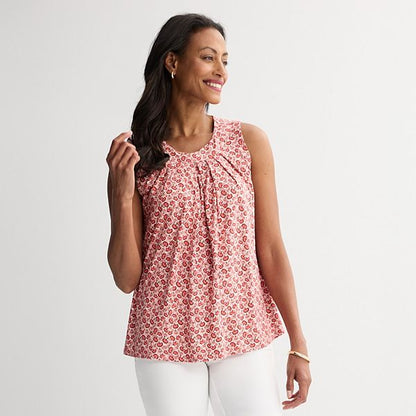 Croft & Barrow® Qadın Pileli Tank Top