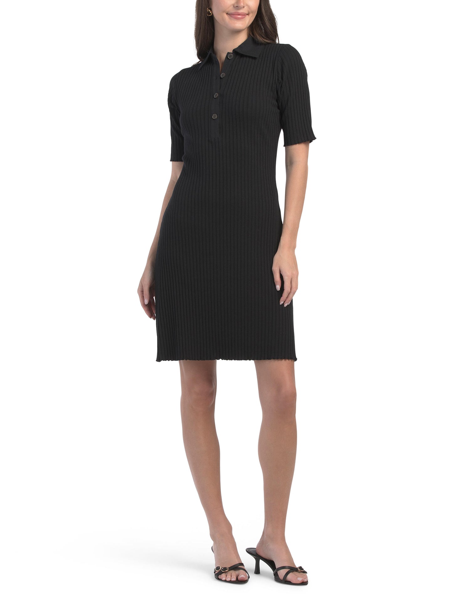 Elbow Sleeve Polo Mini Geyim