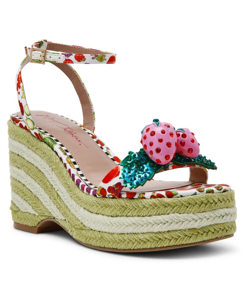 Betsey Johnson Qadın Bobbie Platforma Vədge Sandalları