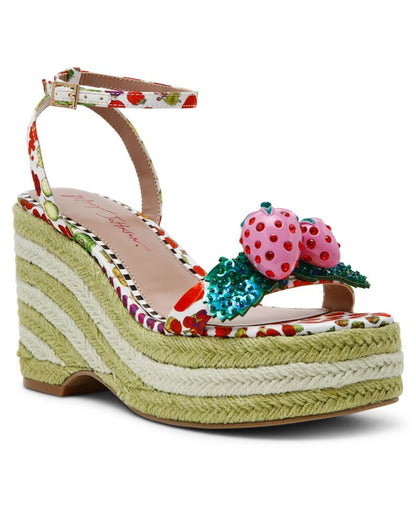 Betsey Johnson Qadın Bobbie Platforma Vədge Sandalları