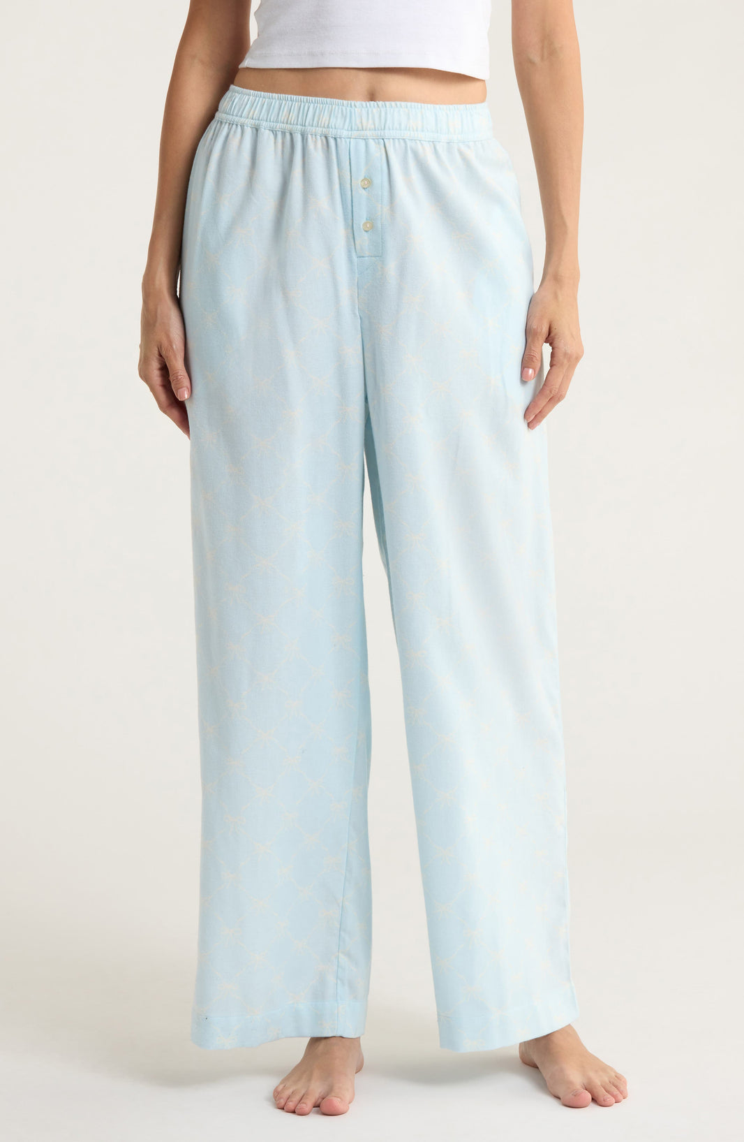Open Edit Çap Edilmiş Flannel Boxer Pijama Şalvarı