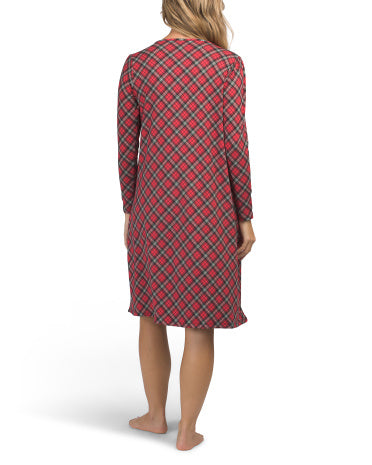 SOPHIA Comfort And Joy Tartan Gecə Paltarı