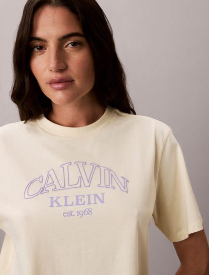 Calvin Klein Arch Logo Qrafik Geniş T-Shirt
