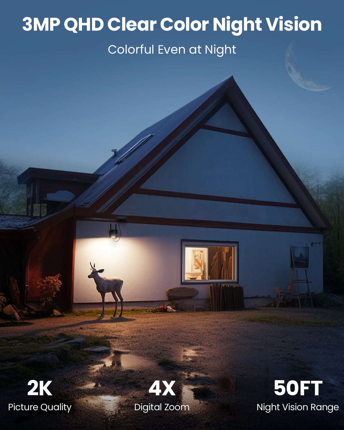 ieGeek Wireless Outdoor Security Camera 2K 360° PTZ Solar Güneş Enerjili YoxYox